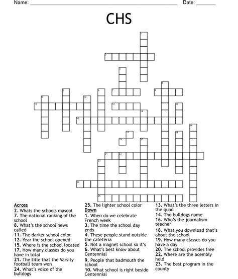 hs proficiency test crossword